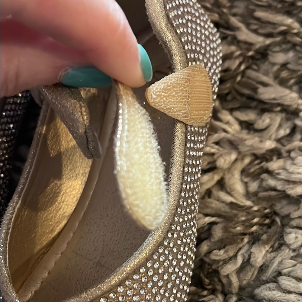 Elegant Rhinestone Gold Mary Jane Shoes - Picture 9 of 10
